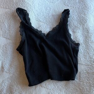 American Eagle Outfitters Black Ribbed Tank